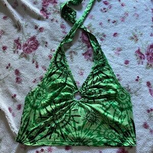 SHEIN Green Tie-Dye Fabric